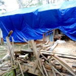 Mrs. Yvette's Back Deck with the Main House Tarped