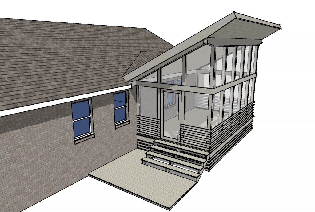 South West view of Screened Porch