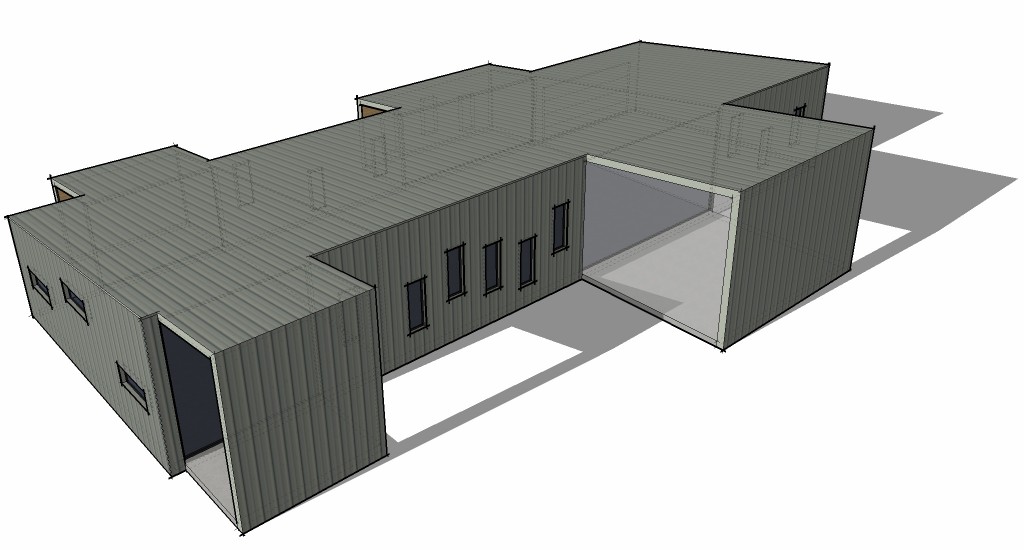 Modern Shed House - Rear Side Modern Shed House - Rear Side