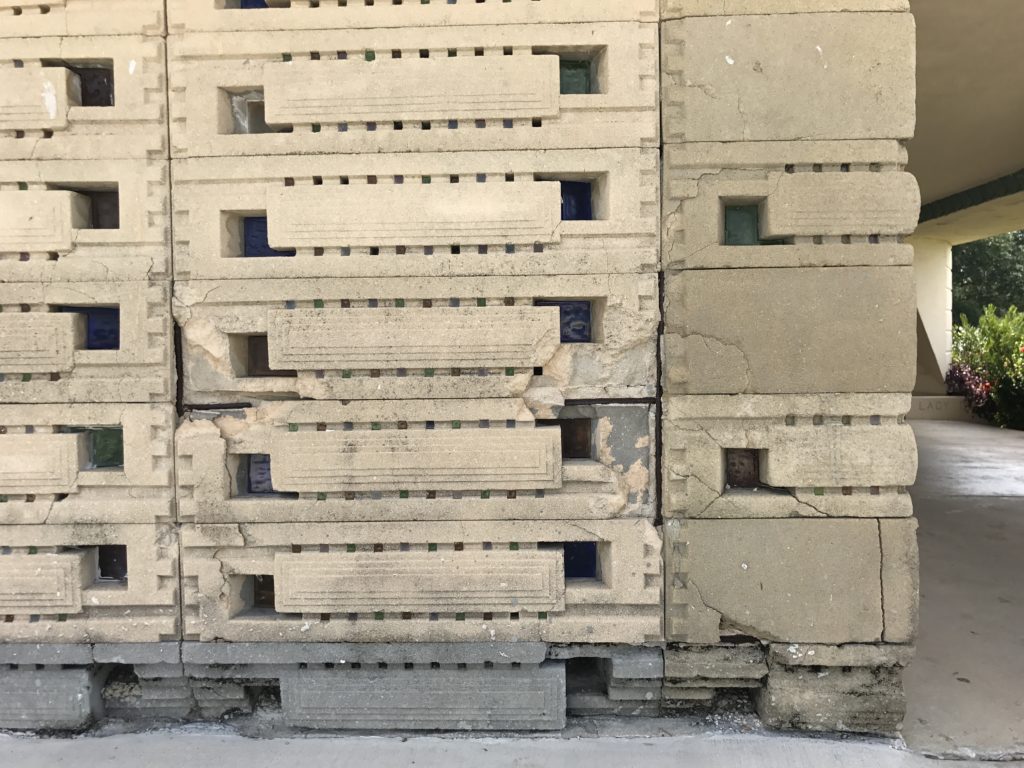 Crumbling Concrete Block at Florida Southern College